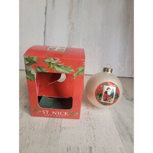 Hallmark Saint Nick glass‎ ball ornament xmas